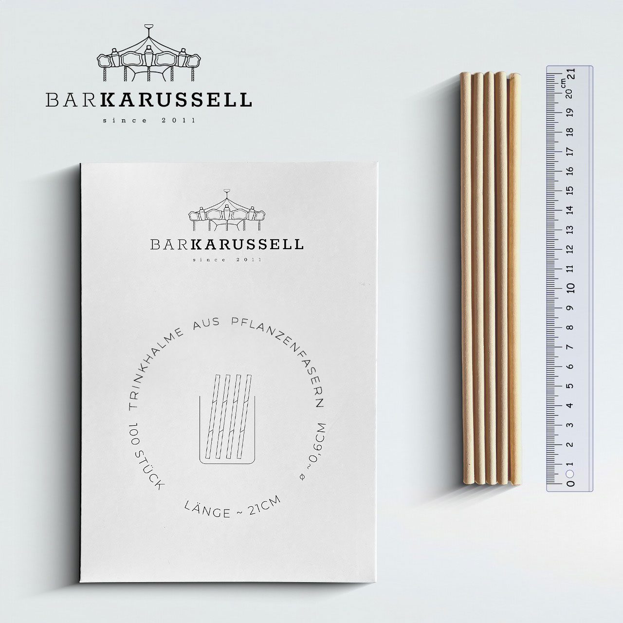 100 Trinkhalme aus Pflanzenfasern Länge 21cm x 0,6cm Durchmesser – Bild 3